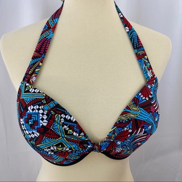 Mossimo Black And Multi Print Swim Top NWT - Picture 2 of 10